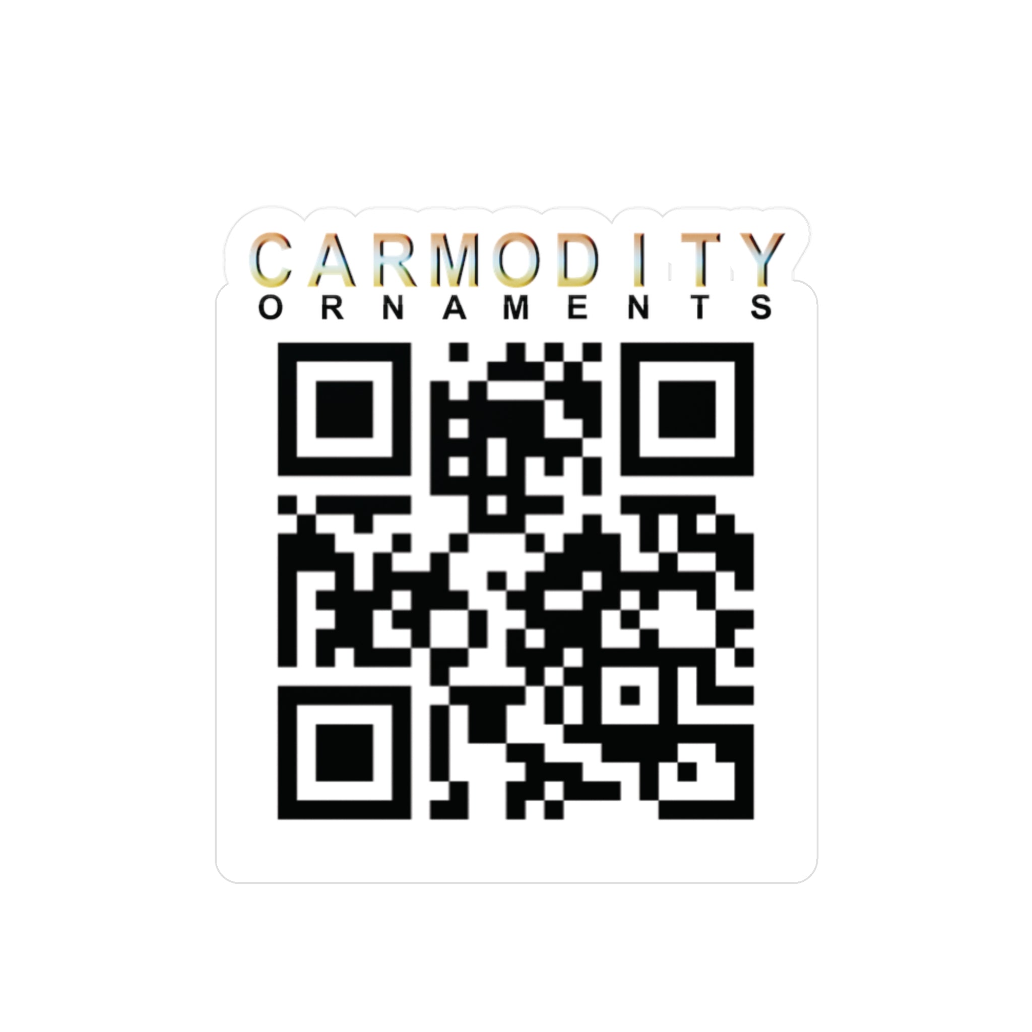 Carmodity Ornaments QR Code Vinyl Window Decal