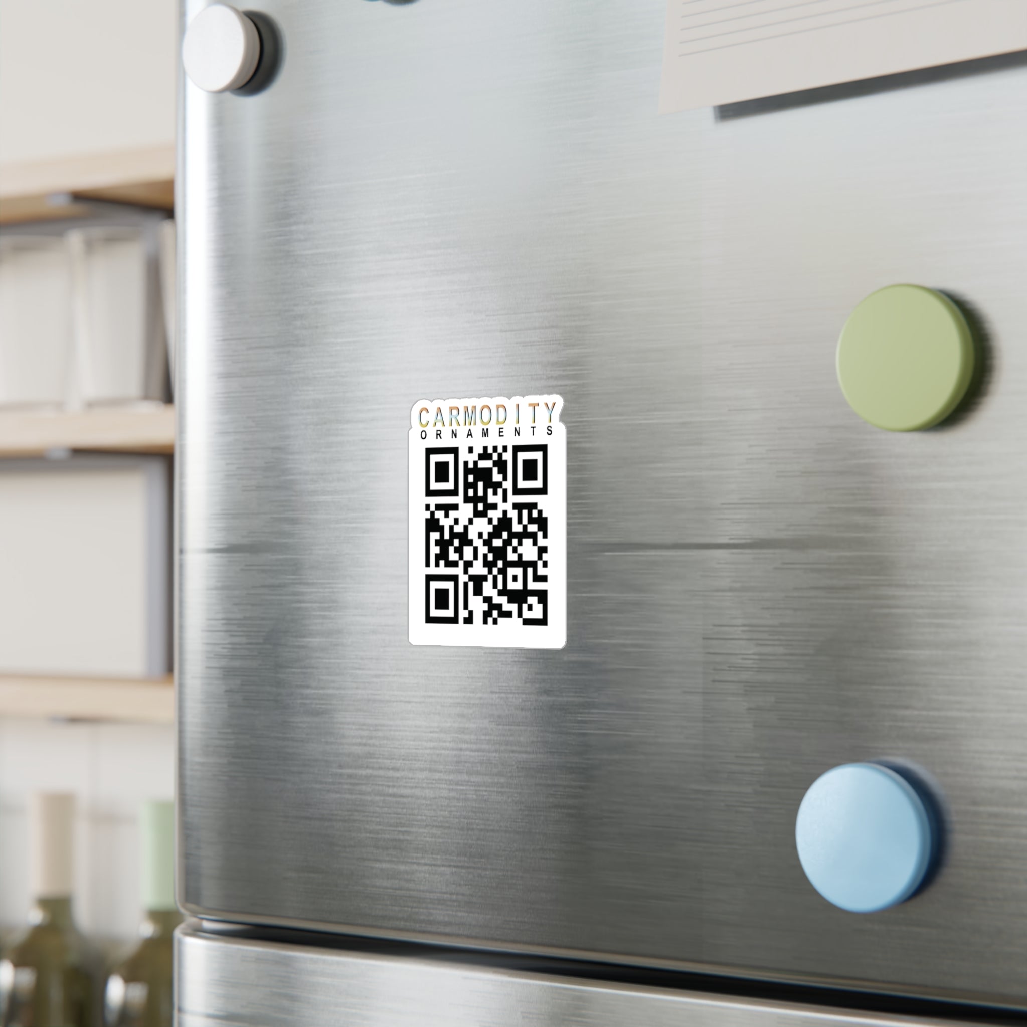 Carmodity Ornaments QR Code Vinyl Window Decal