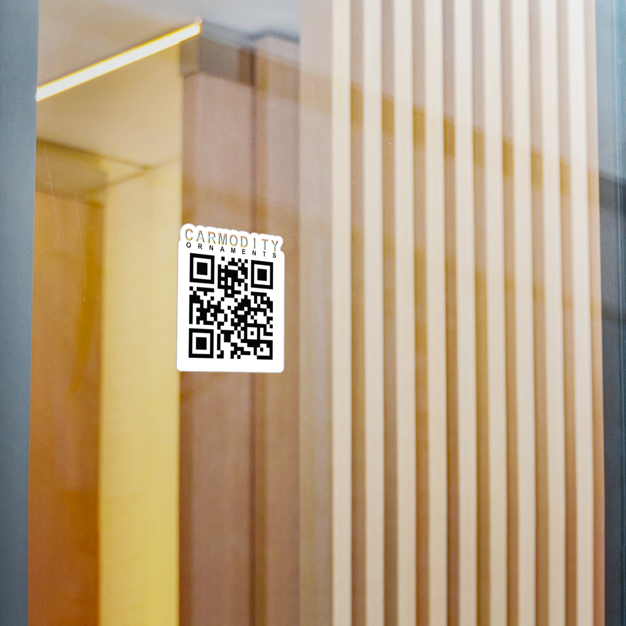 Carmodity Ornaments QR Code Vinyl Window Decal